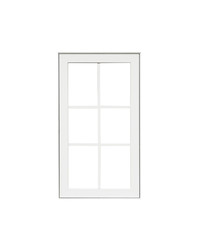 White window frame isolated on white background.