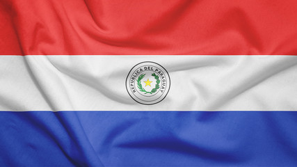 Paraguay flag with fabric texture