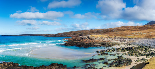 The beautiful coastline and beach at Mealista on the Isle of Lewis