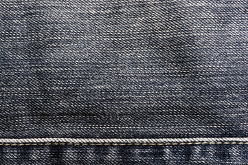 clothing items blue stonewashed faded jeans cotton fabric texture with seams, clasps, buttons and...