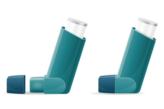 medical inhaler for patients with asthma and shortness of breath in the treatment and prevention of the disease vector illustration