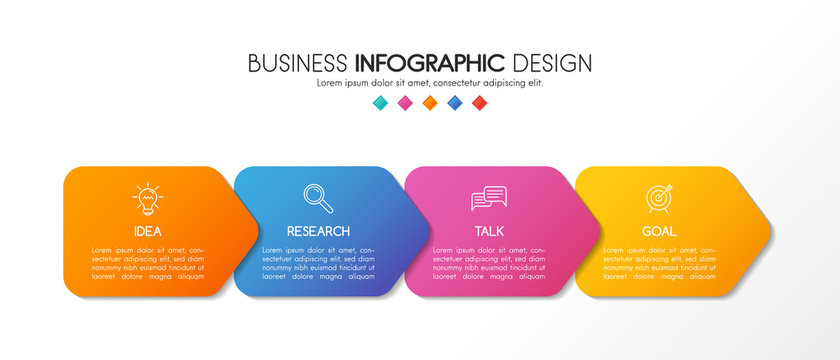 3d infographic template with 4 steps. Vector