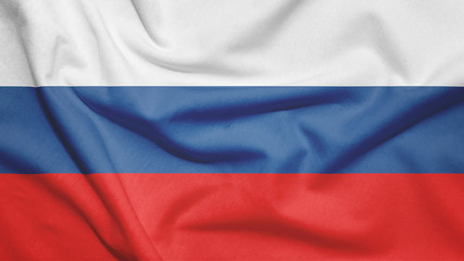 Russia flag with fabric texture