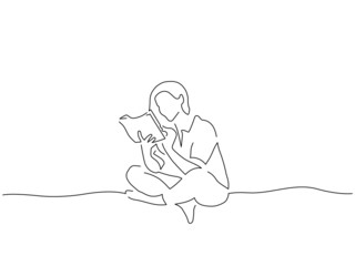 People at home isolated line drawing, vector illustration design.