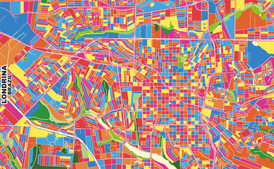 Obraz premium Londrina, Brazil, colorful vector map