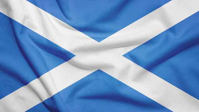 Scotland flag with fabric texture