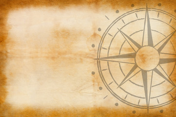 Fototapeta na wymiar Parchment with compass rose