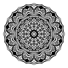 Creative black and white Mandala Vector pattern