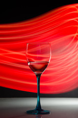 Wine glass in night club