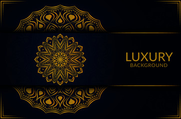 Luxury mandala background with golden pattern vector