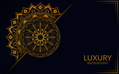Luxury mandala vector background with golden pattern