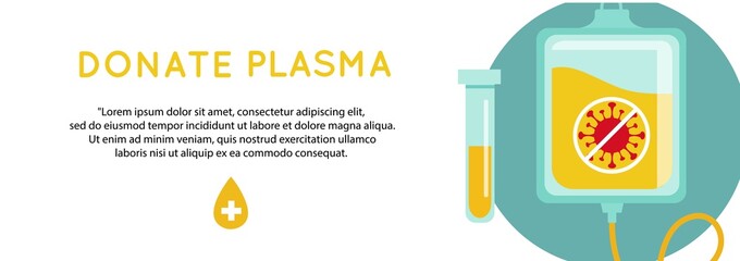 Covid-19, 2019-nCoV virus. Vector Plasma Donation volunteer infographics, banners, background. Disease epidemic of pneumonia . Medical laboratory poster