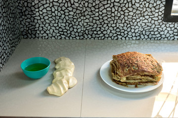 Dough to make "Murtabak" or pancake