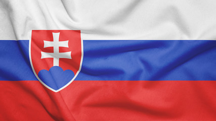 Slovakia flag with fabric texture