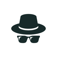 anonymous agent spy hat and glass icon incognito
