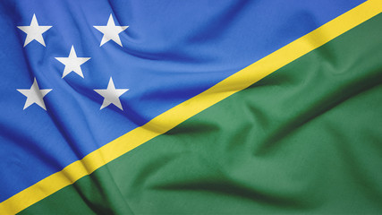 Solomon Islands flag with fabric texture