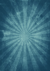 A cyan sunburst effect grunge textured background with aged paper effect