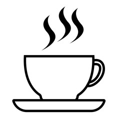 White coffee cup with smoke