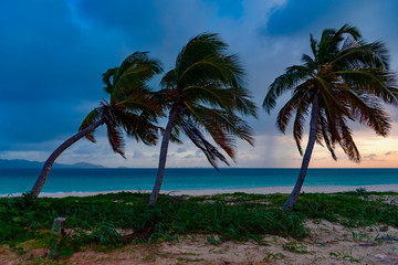 Fototapeta premium colorful tropical sunset on Anguilla island Caribbean sea