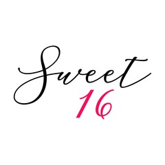 Fototapeta na wymiar Sweet Sixteen party vector design