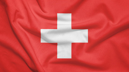 Switzerland flag with fabric texture