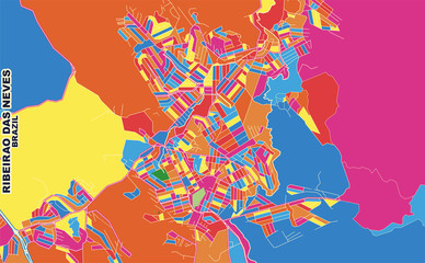 Ribeirao das Neves, Brazil, colorful vector map