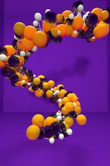 3d render colorful balls shape