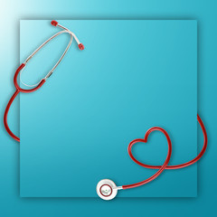 Creative layout for 12 May International Nurse Day heart form and stethoscope design with free text...