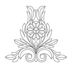 Vintage baroque frame scroll ornament engraving border floral retro pattern antique style acanthus foliage swirl decorative design element filigree calligraphy vector