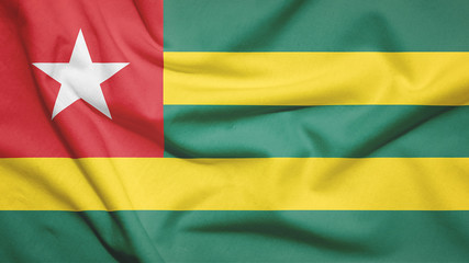 Togo flag with fabric texture