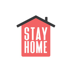 Stay home, stay safe design vector. Social media campaign for coronavirus prevention. Quarantine times logo. Lettering style text.