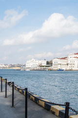 Fototapeta premium artillery bay in Sevastopol, the Black Sea, Sevastopol embankment, rest in Crimea. Russia, Crimea, Sevastopol