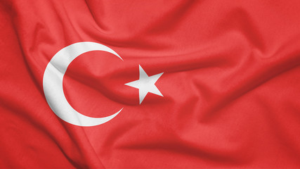 Turkey flag with fabric texture