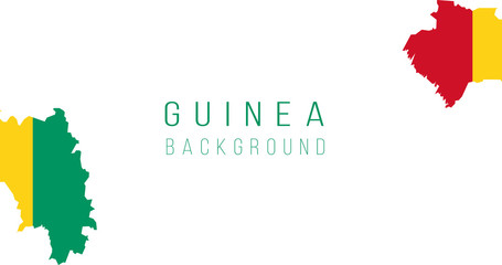 Guinea flag map background. The flag of the country in the form of borders. Stock vector illustration isolated on white background.