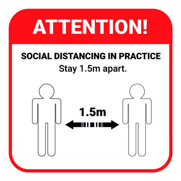 Practice Social Distancing, Keep Distance In Public Facility To Avoid Or Protect From COVID-19 Coronavirus Outbreak