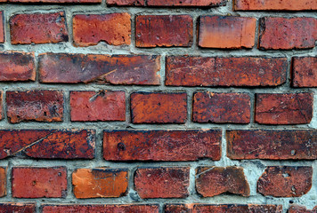 Fototapeta premium Red brick wall texture background. Square format
