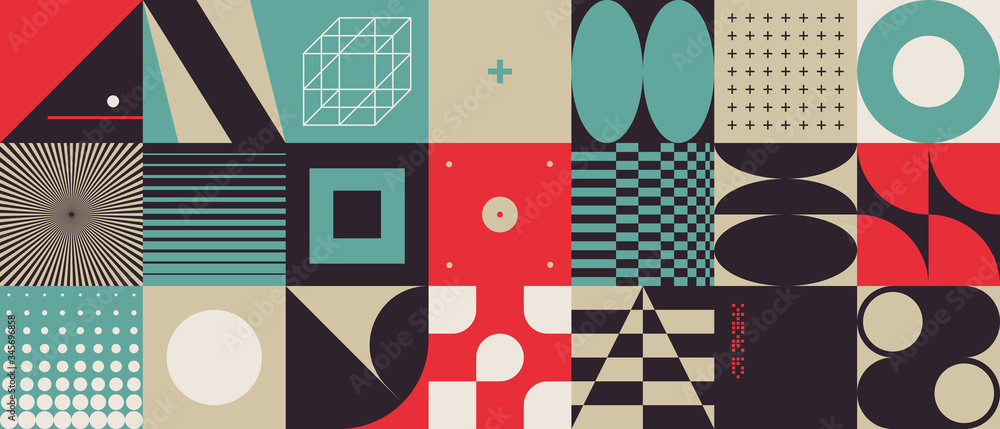 Poster brutalism design abstract vector pattern