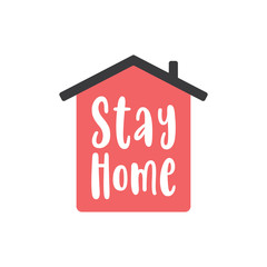 Stay home, stay safe design vector. Social media campaign for coronavirus prevention. Quarantine times logo. Lettering style text.