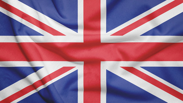 United Kingdom flag with fabric texture