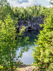 Marble quarry in Ruskeala Mountain Park. - 345697862
