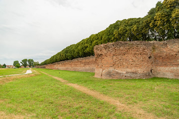 Ferrara city walls and bastions view Emilia Romagna Italy