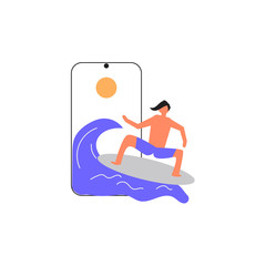 illustration of nature on screen. Perfect for covers, brochures, posters, books, banners, leaflets, landing pages, social media content.