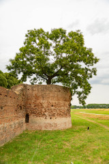 Ferrara city walls and bastions view Emilia Romagna Italy
