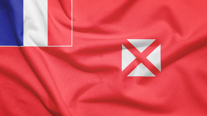 Wallis and Futuna flag with fabric texture