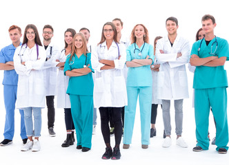 group of young medical professionals standing together