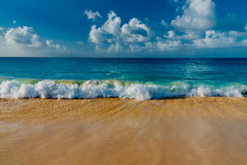 tropical beach panorama Anguilla island Caribbean sea