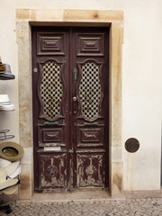 old wooden doors with fancy panels