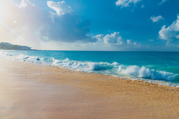 tropical beach panorama Anguilla island Caribbean sea