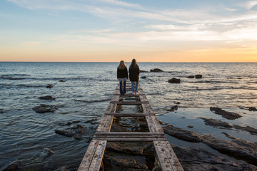 womans on the pier