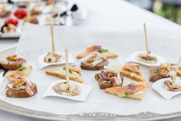 variety appetizers and finger food